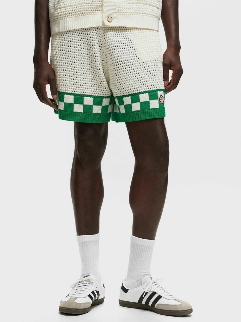 Casablanca Crochet Shorts Green White